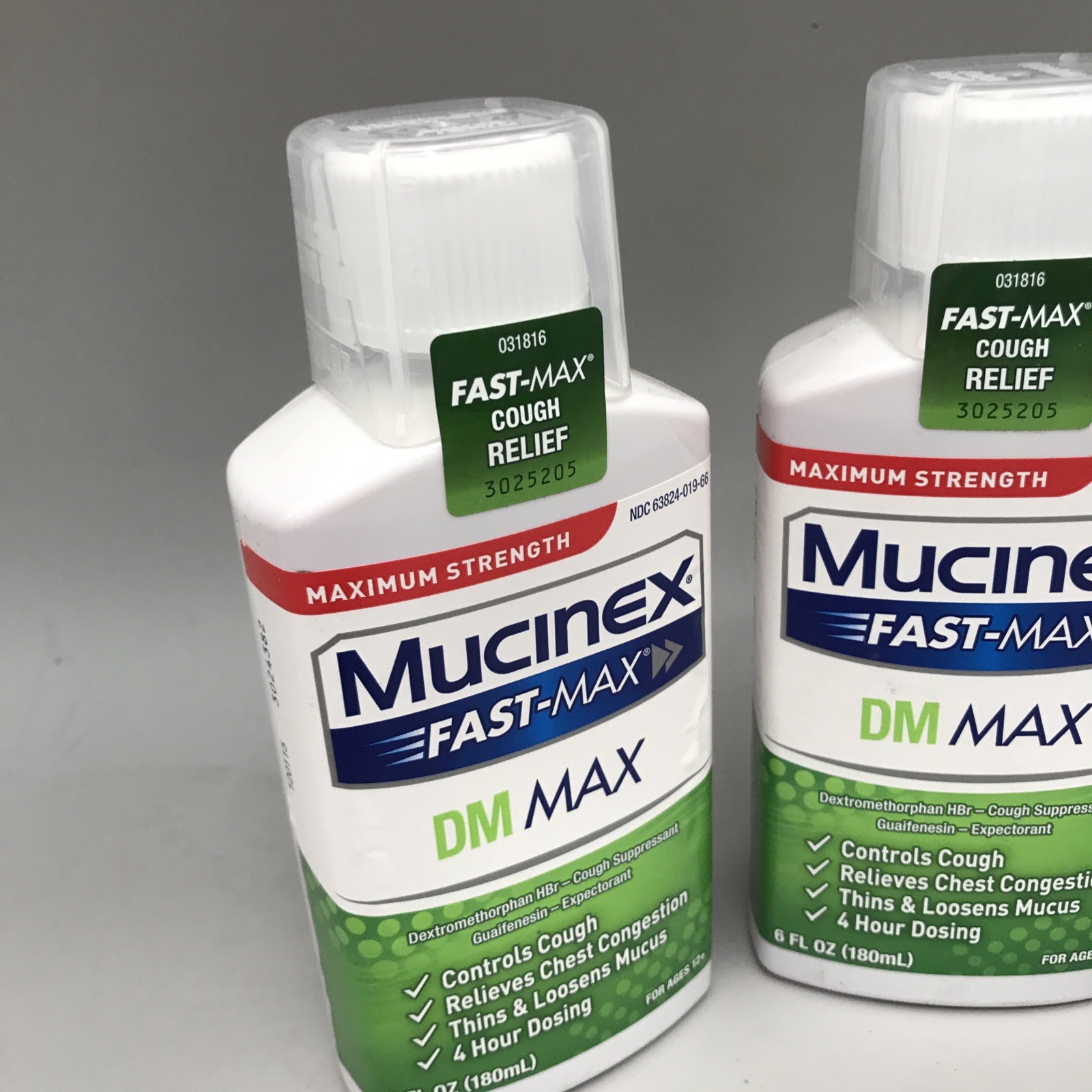2 Pack MUCINEX Fast Max DM MAX Cough Relief Chest Congestion Exp 12/26