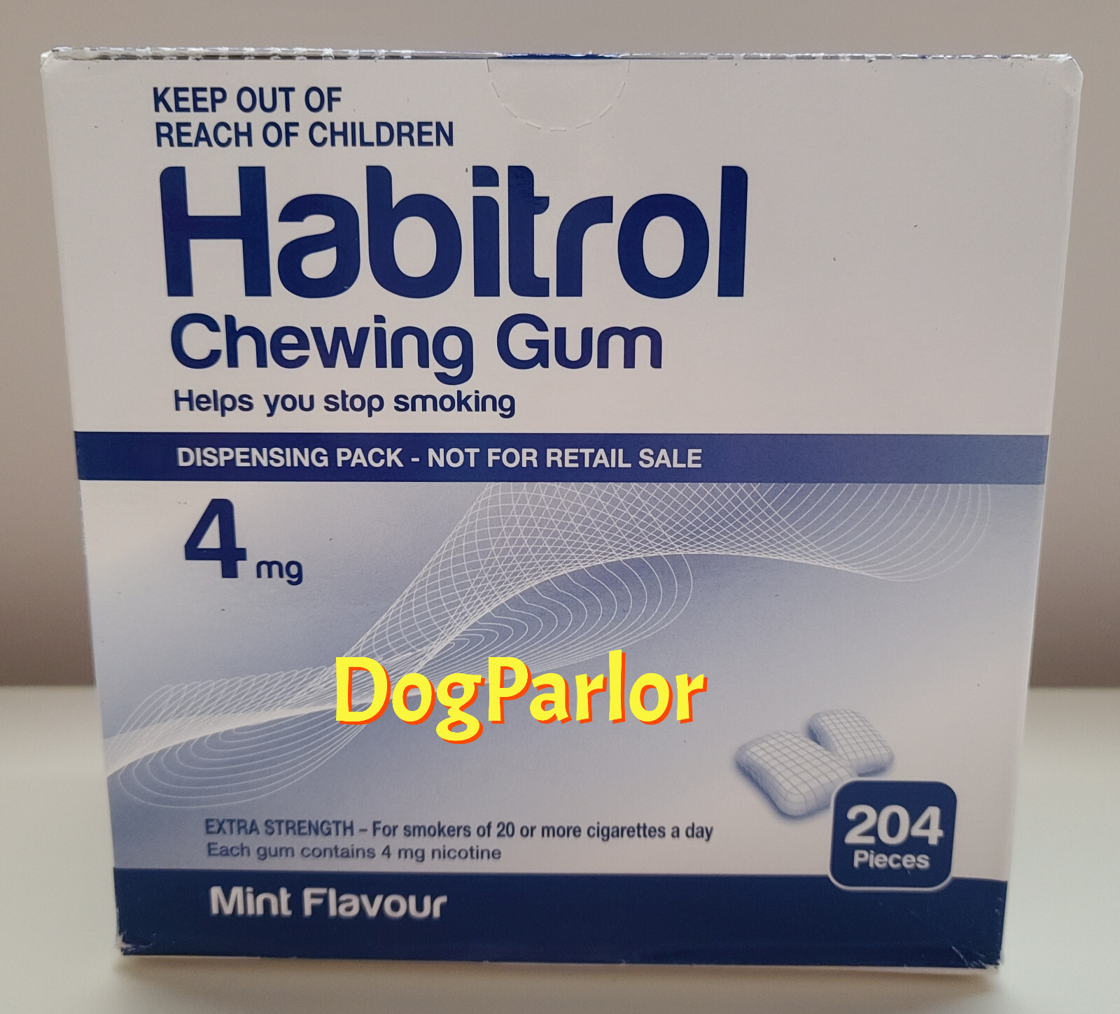 Habitrol Nicotine Gum 4mg Mint NEW Bulk Size 10 Boxes = 2040 Pieces 11/2024