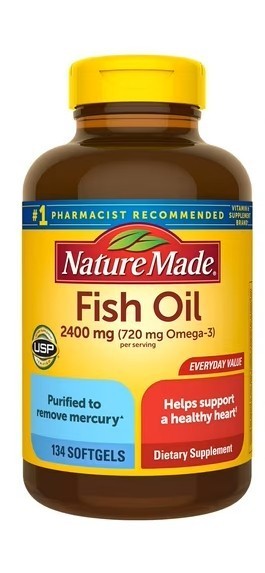 Nature Made Fish Oil 2400mg per Serving Softgels, 134 Count.