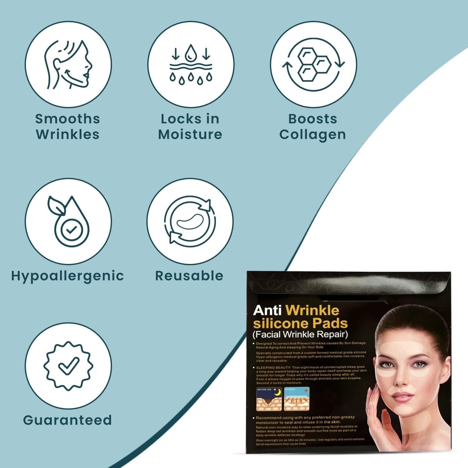 Reusable Chest and Neck Silicone Pad Anti Wrinkle Transparent Anti Aging Pads