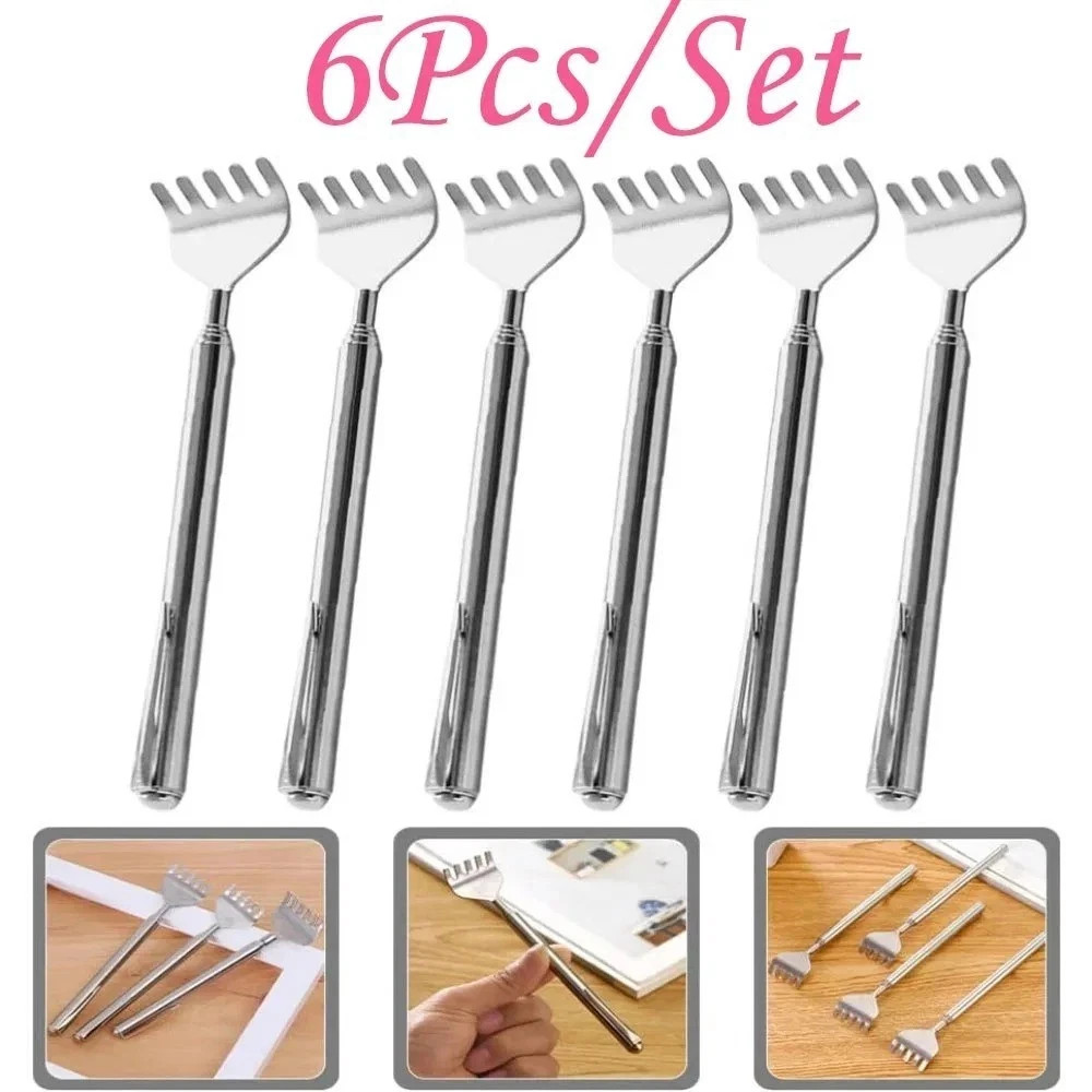 silvery Telescopic Back Scratcher, Portable Extendable Stainless Steel Scratcher
