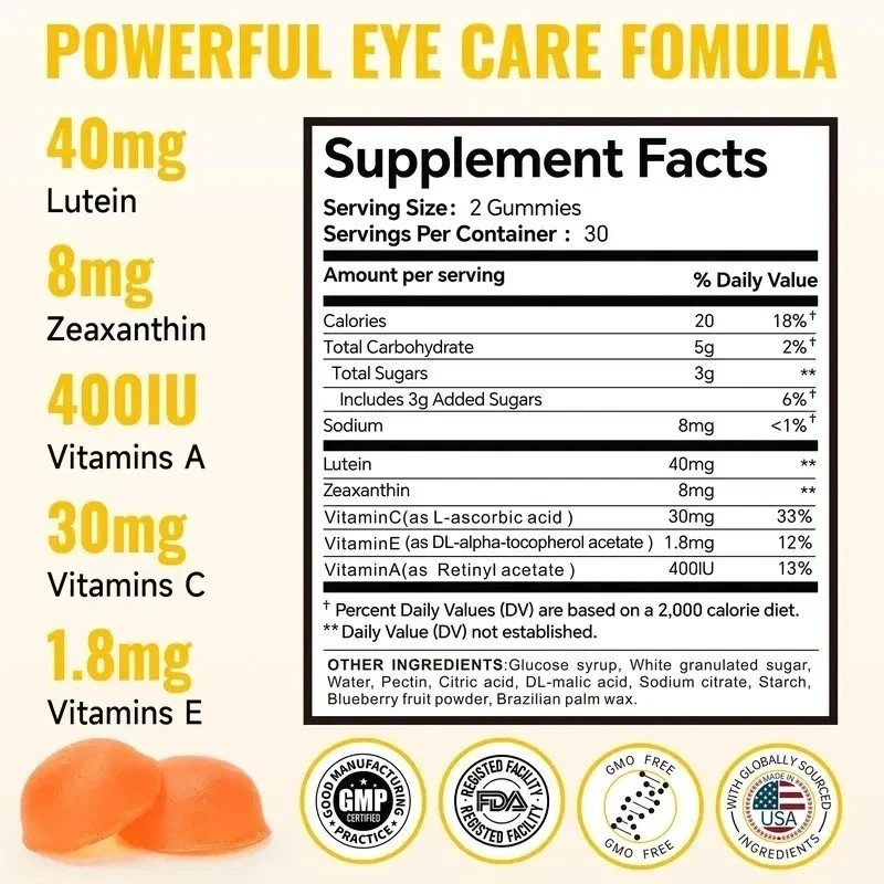 Daily Lutein Gummies | Natural Vision Protection Supplement