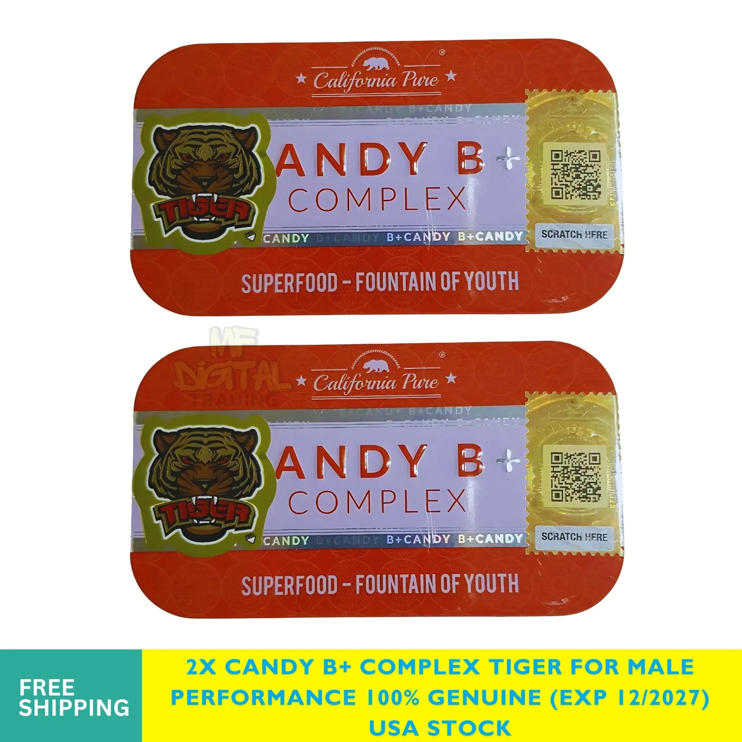 2 Candy B+ Vitamin Complex Tiger for Male Performance 100% Genuine shipping free