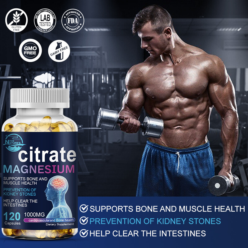 2 Bottles Magnesium Citrate 1000mg Capsules Super Strong Effective Vegan Capsule
