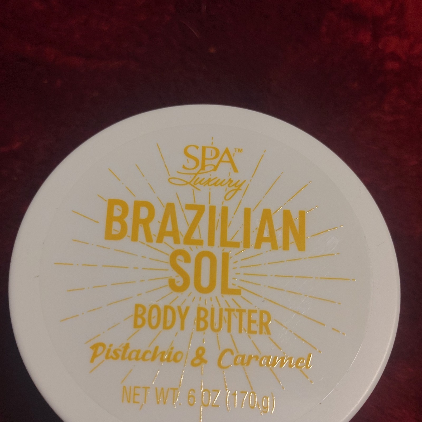 SPA Luxury Brazilian Sol Body Butter Moisturizer Pistachio Caramel 6 oz