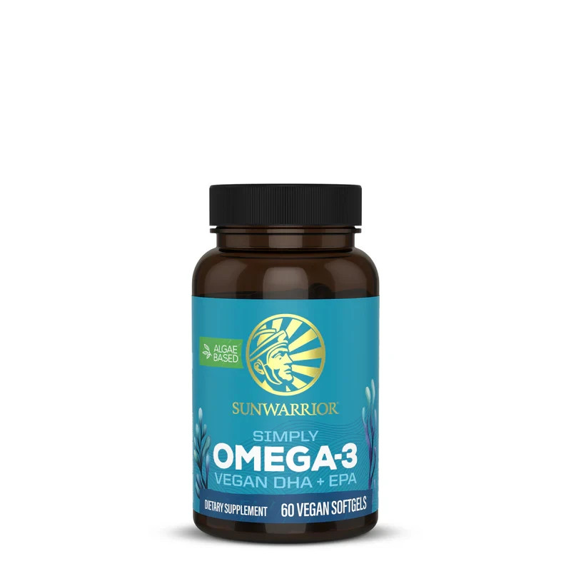 Sunwarrior Simply Omega-3 Vegan DHA & EPA Algae Oil based – 60 Vegan Softgels,