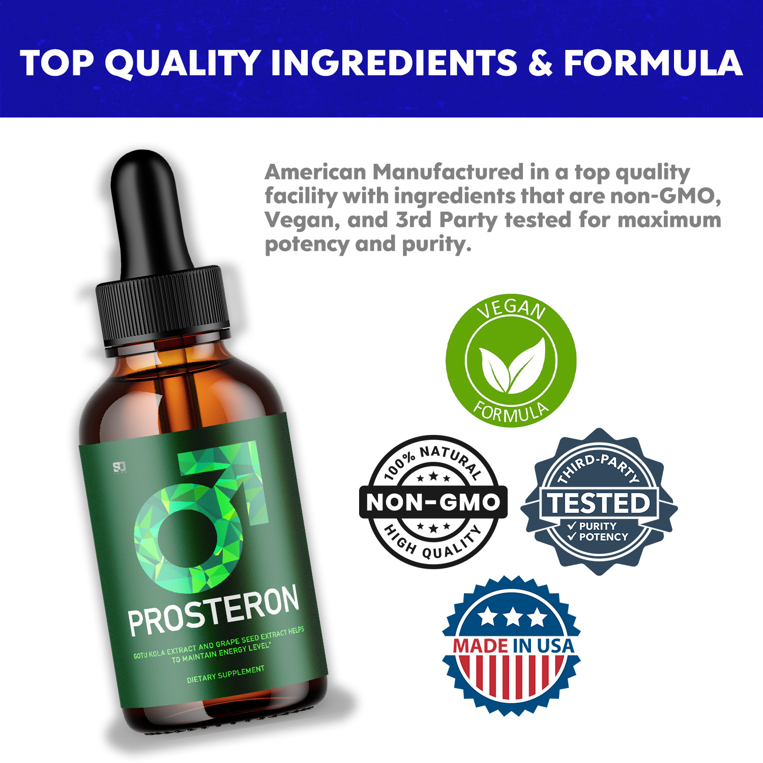 Prosteron Male Drops – Prosteron Enhances Energy, Vitality & Stamina – 5 Pack