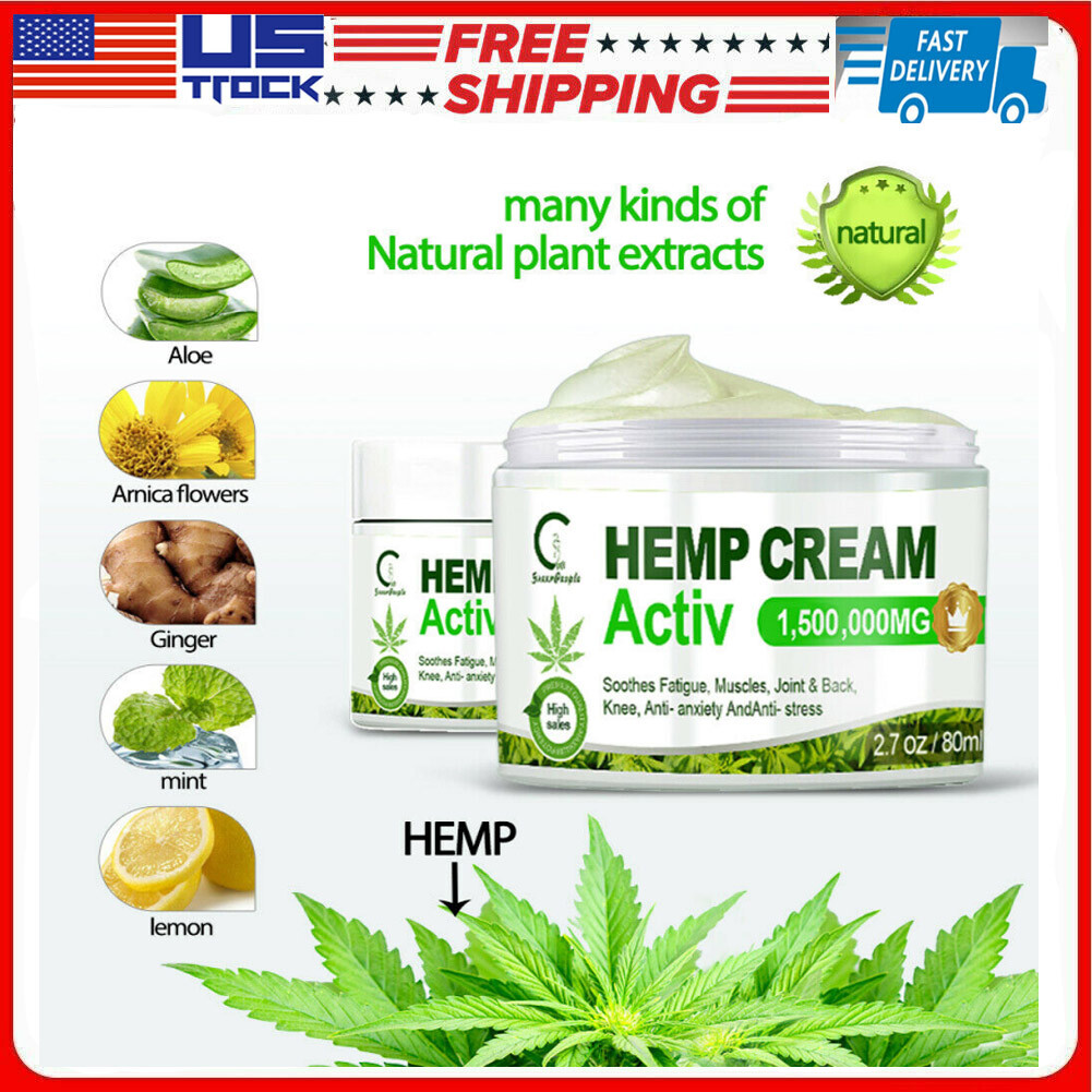 Hemp Pain Relief Cream For Pain Relief Cream Knees,Back Joints,Muscle Arthritis