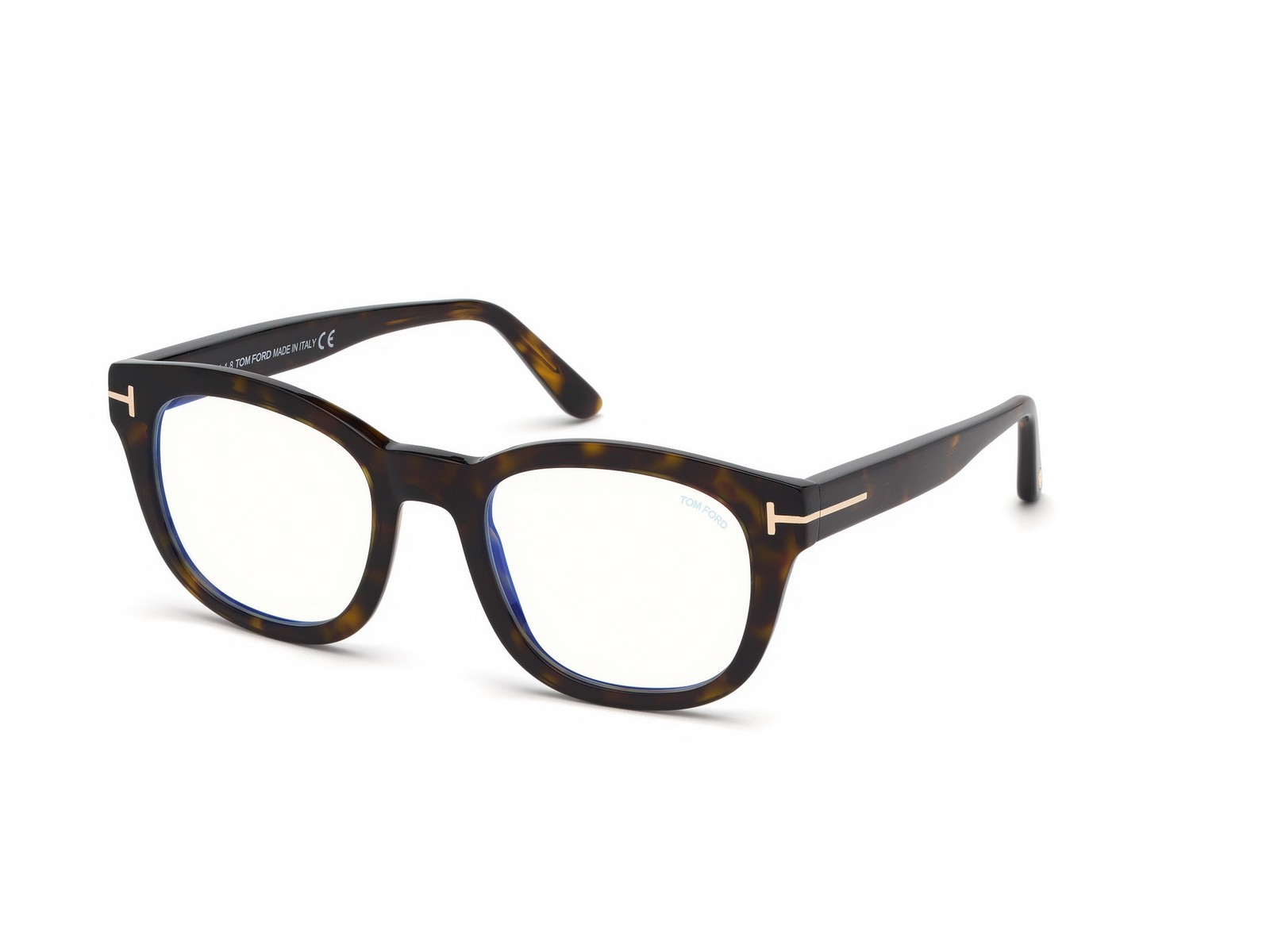 Tom Ford FT5542-B 052 Dark Havana Clear Lens Plastic 50 mm Men’s Eyeglasses