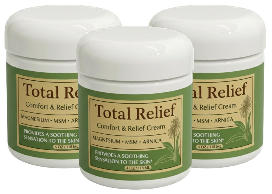 Magnesium Cream Total Relief 4 Fl Oz Pack of 3 HiRelief Comfort PACK OF 3