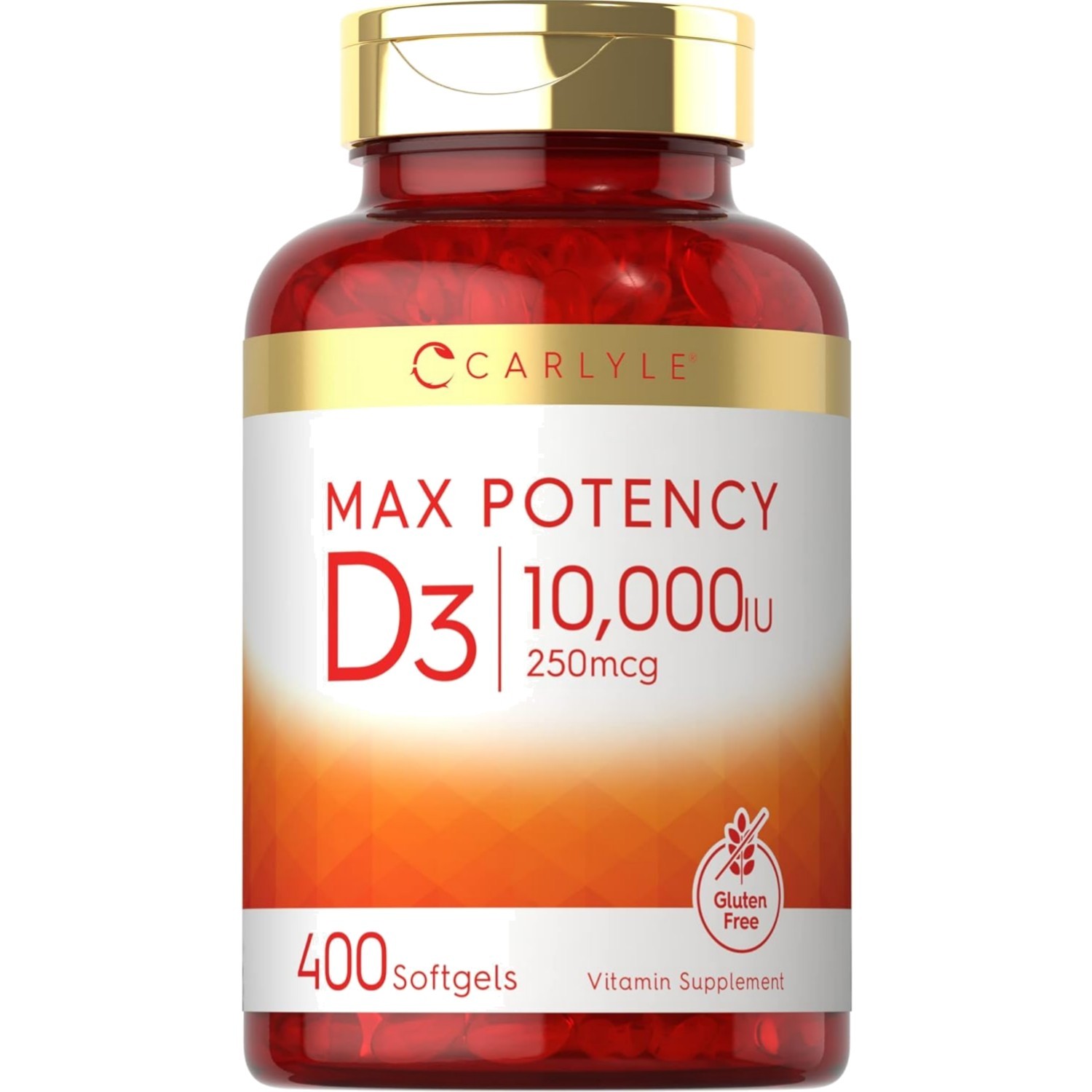 Vitamin D3 10000 IU 400 Softgels | Value Size | Max Potency | by Carlyle